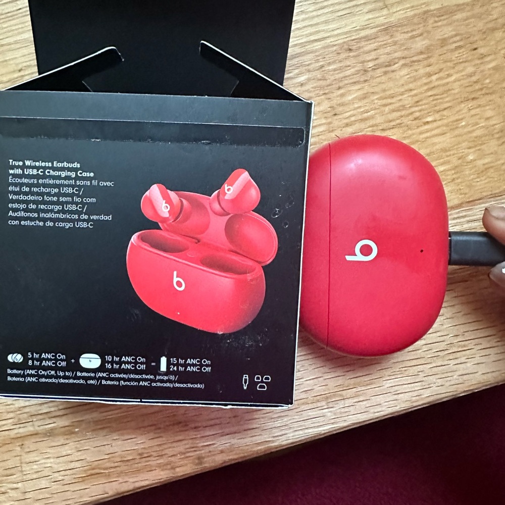 New red beats earbuds